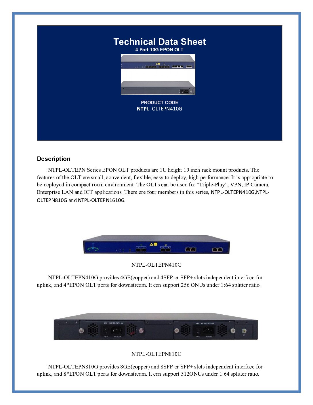 4 Port Layer3 10G GEPON OLT - Image 4